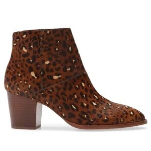 NWOT Madewell The Rosie Rich Brown Multi Mini Leopard Calf Hair Ankle Boots